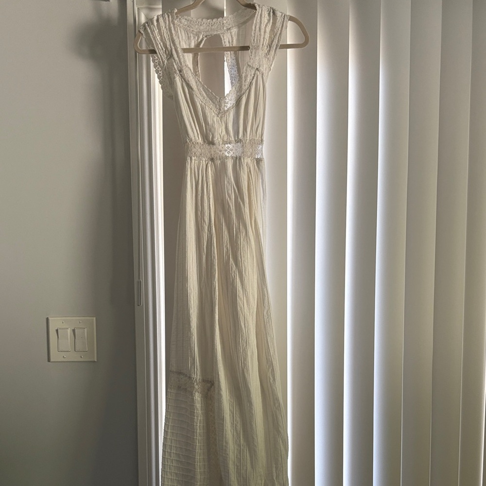 Free People Ivory Backless Lace Dress